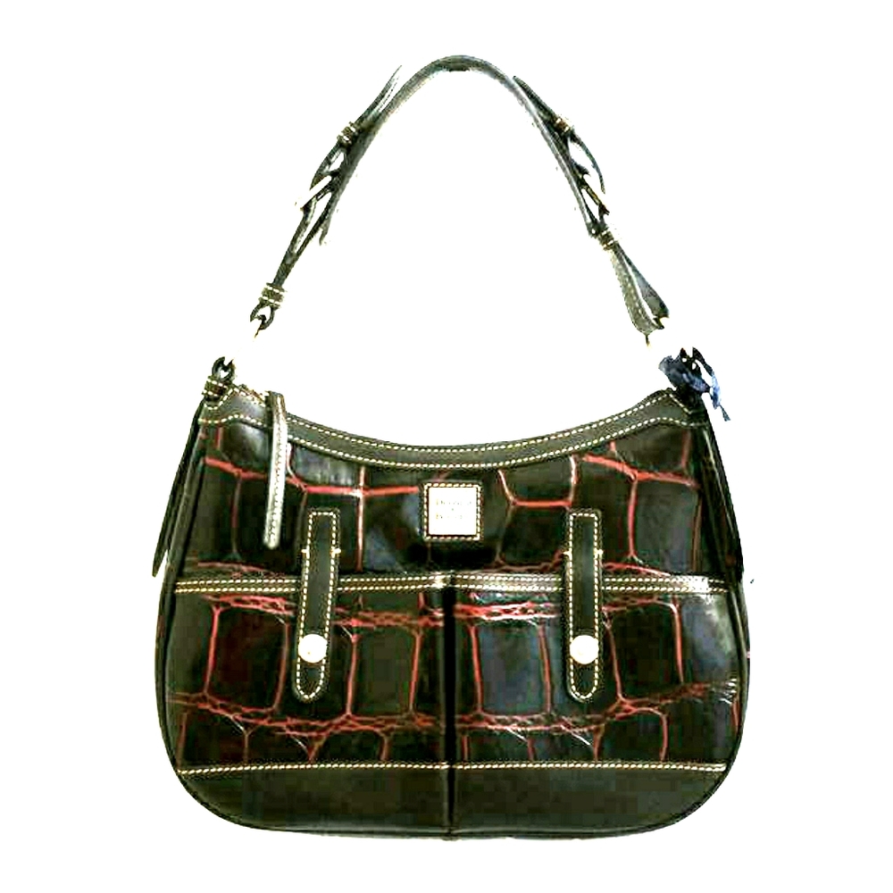 Dooney and Bourke Crocodile embossed leather bag medium size New